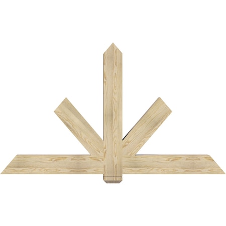 Ekena Millwork Kennewick Rough Sawn Timber Gable Bracket, Douglas Fir, 72"W x 42"H x 6"D x 6"F, 14/12 Pitch GBW072X42X0606KEN00RDF